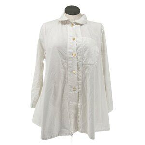 Just Jill Button-Up Shirt Womens XL White Corduroy Cotton LS Collared Loose Fit